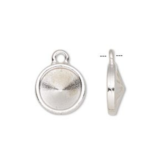 Picture of Drop setting SS47 rivoli Rhodium Finished x1