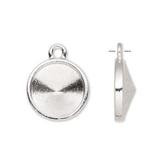 Picture of Drop setting 14mm rivoli Rhodium x1