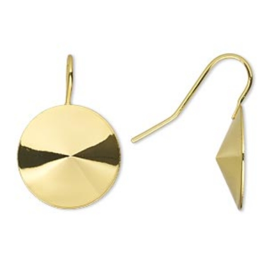 Picture of Earwire Fishhook setting 18mm rivoli Gold x2