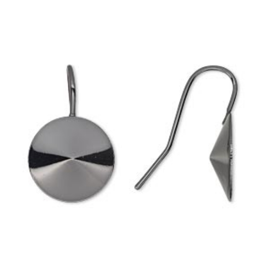 Picture of Earwire Fishook 14mm rivoli Gunmetal x2