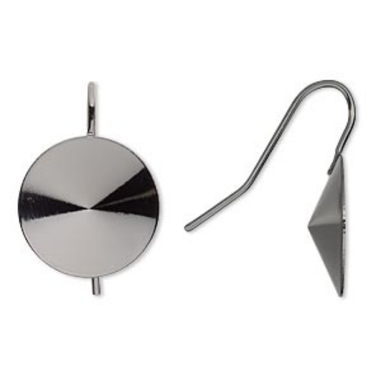Picture of Ear wire Fishhook 16mm rivoli Gunmetal x2