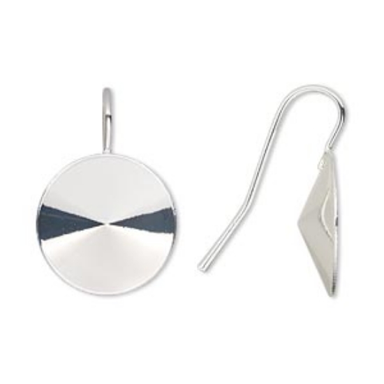 Picture of Earwire Fishhook setting 16mm rivoli Silver x2