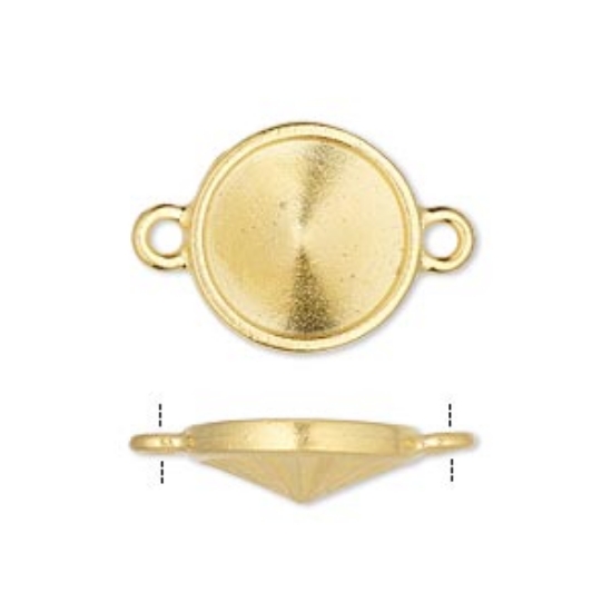 Picture of Link setting 14mm rivoli Gold Plated x1