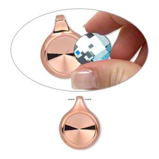 Picture of Pendant setting 12mm rivoli Rose Gold x1