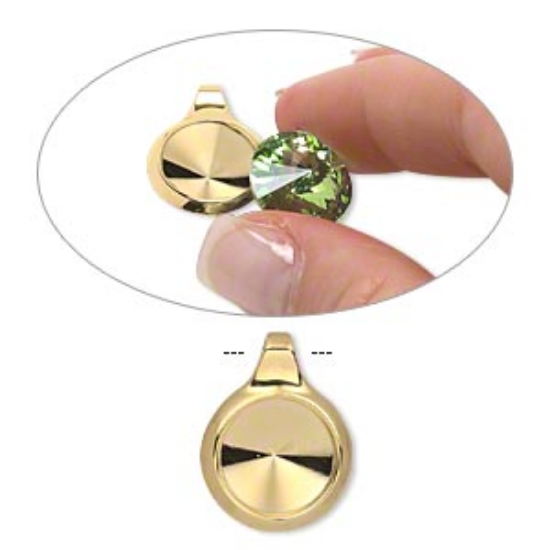 Picture of Pendant setting 12mm rivoli Gold Plated x1
