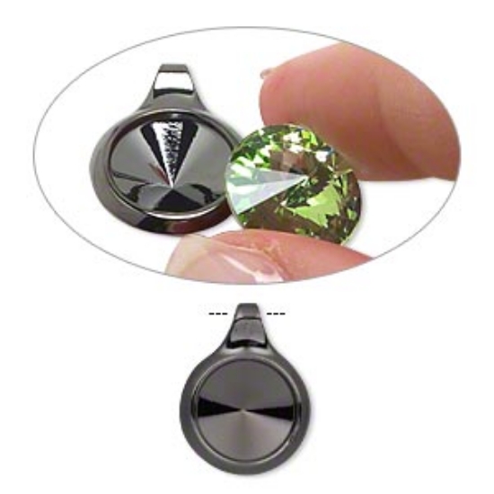 Picture of Pendant setting 12mm rivoli Gunmetal x1