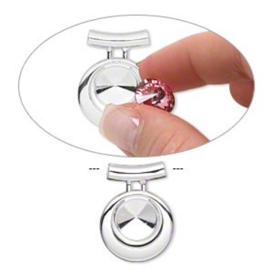 Picture of Pendant setting 12mm rivoli and Tube Bail Silver Plated x1