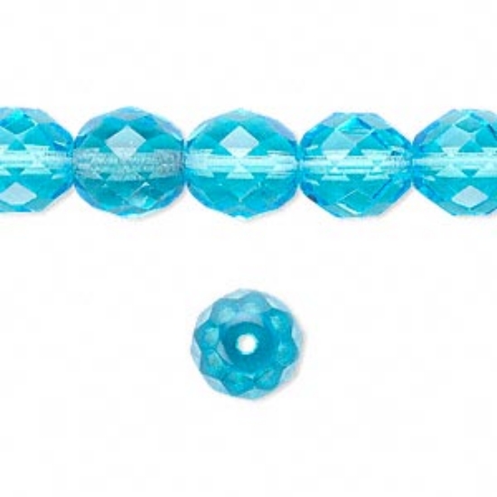 Picture of Fire-Polished 10mm Light Turquoise Blue x10