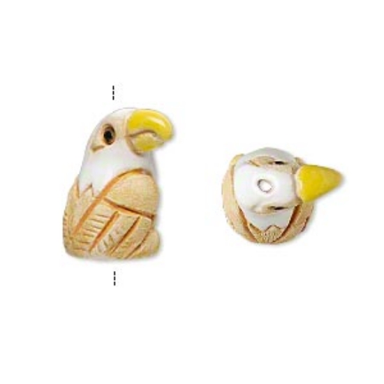 Picture of Ceramic Bead hand-painted Bald Eagle 20x11mm x1