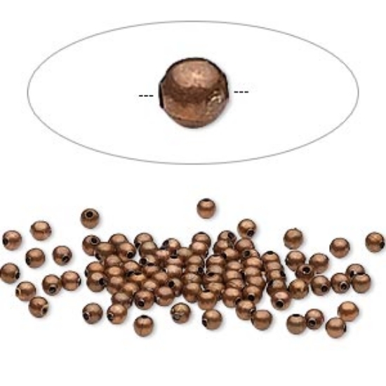 Picture of Bead 2.5mm Antiqued Copper x100