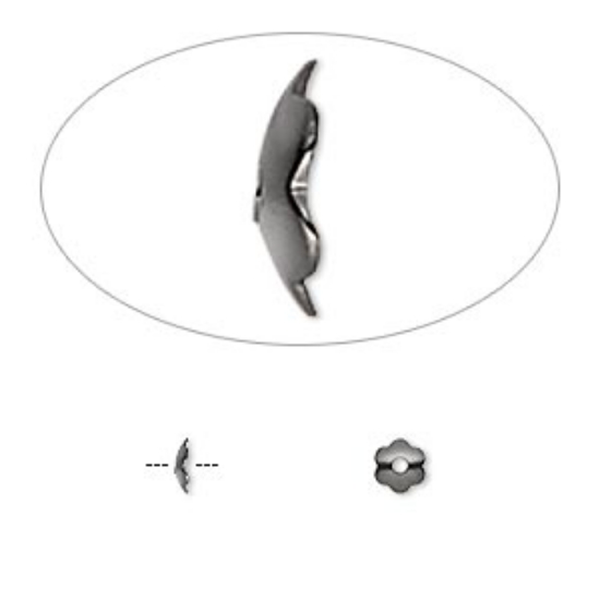 Picture of Bead Cap 4mm scalloped round Gunmetal x100