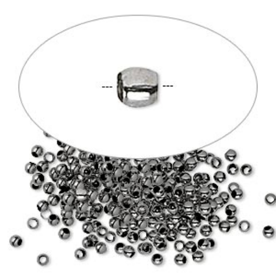 Picture of Bead 2x1.5mm Gunmetal Plated x100