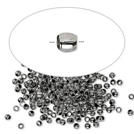 Picture of Metal Bead 2x1.5mm round Gunmetal Plated x100