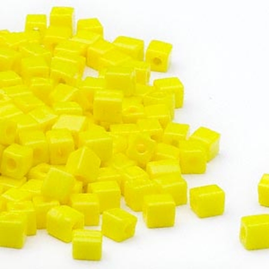 Picture of Miyuki Cubes 4mm 404 Opaque Yellow x10g