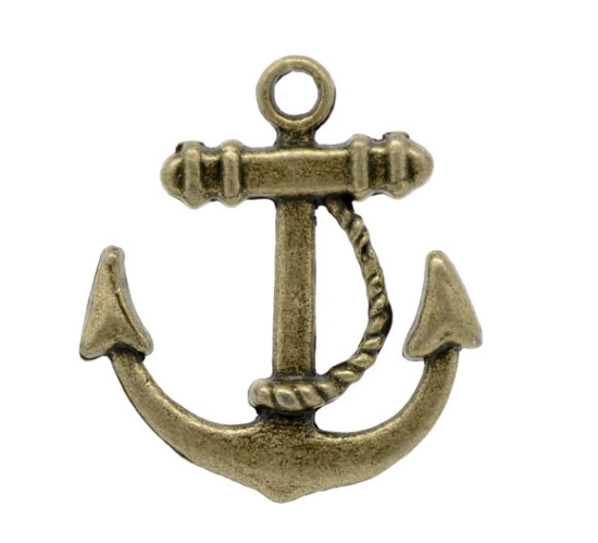 Picture of Charm Anchor 23x20mm Bronze x10