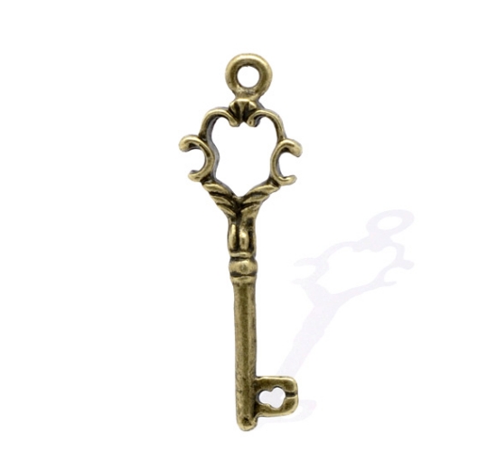 Picture of Charm Key 34x11mm Bronze x5