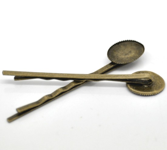 Bild von Hair pin 14x10mm pad Antique Bronze x20