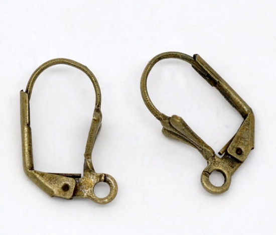 Picture of Earwire Leverback 17x10mm Royal Flower Bronze x10