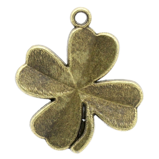 Picture of Charm "Klaver"  27x25mm Oudbronskleur x5