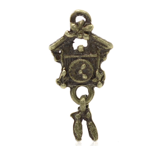 Picture of Charm Cuckoo Clock 25x12mm Bronze x10