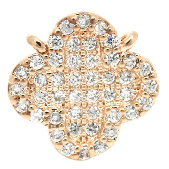 Picture of Link Clover 10x10mm w/ Cubic Zirconia Rose Gold Plated x1