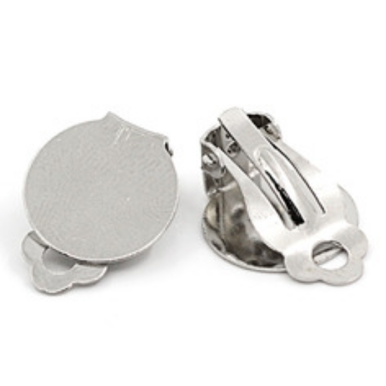 Picture of Ear Clip 15mm flat pad Silver x10