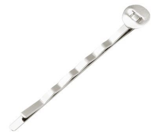 Picture of Hair pin 52mm 8mm flat pad Silver Tone x10