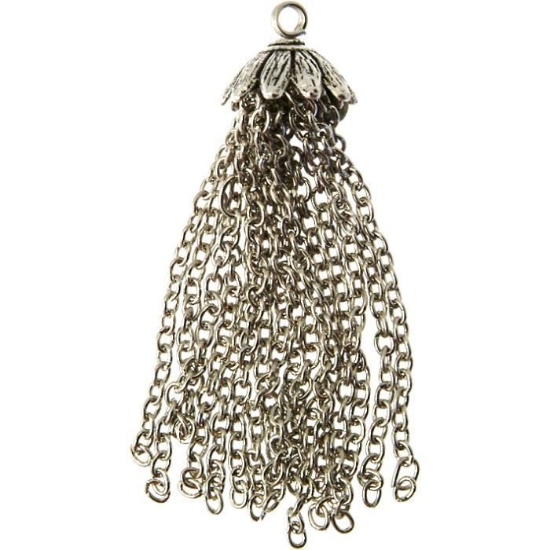 Picture of Tassel 60x15mm Antiqued Silver x1