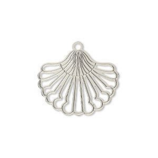 Picture of Filigree Fancy Fan 22x18mm Silver Plated x1