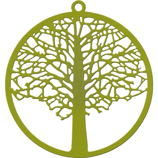Picture of Filigree Tree of Life 48mm round Lime Green x1
