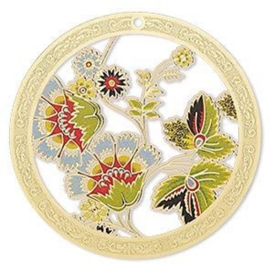 Picture of Pendant Floral Design 45mm Gold Tone x1
