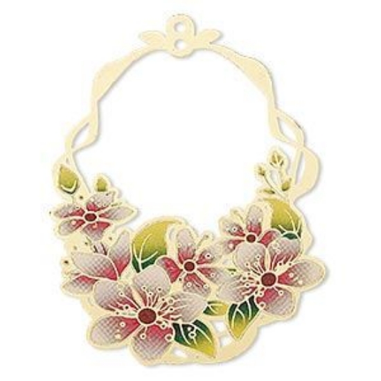 Picture of Pendant Floral Design 51x42mm Gold Tone x1
