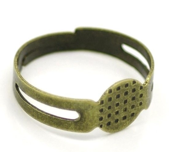 Afbeeldingen van Ring base flat pad 8mm round Bronze x20