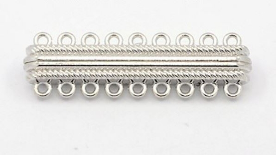 Picture of Magnetic Clasp Slide Lock 48mm 9-strand Silver x1