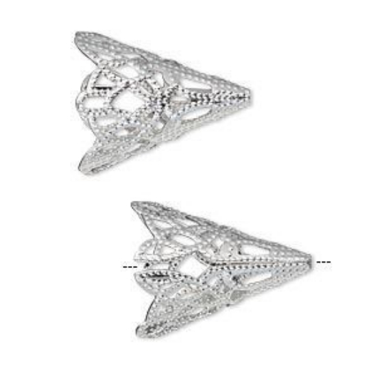 Picture of Cone Filigree Ø14mm Silver Plate x10