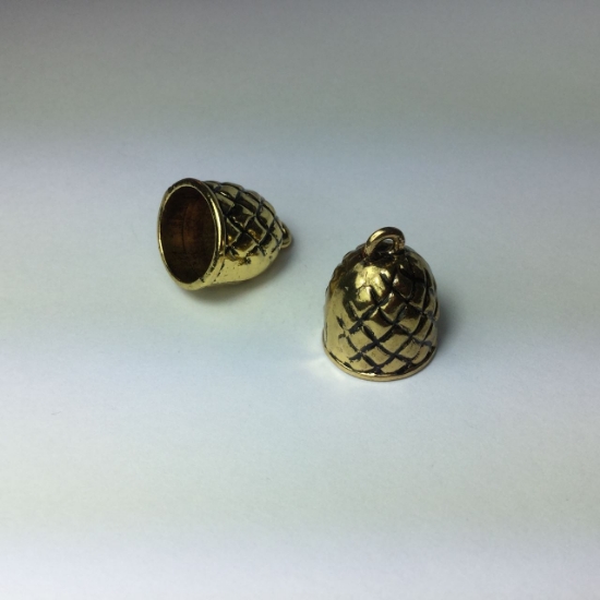 Picture of Cord End with loop Ø14mm Antique Gold x2