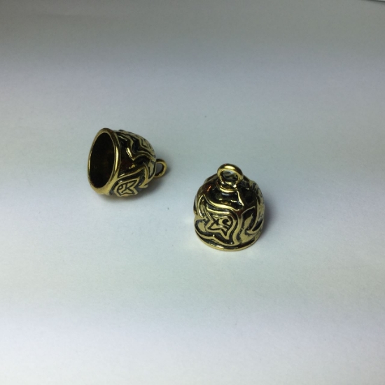 Picture of Cord End with loop Ø12mm Antique Gold x2
