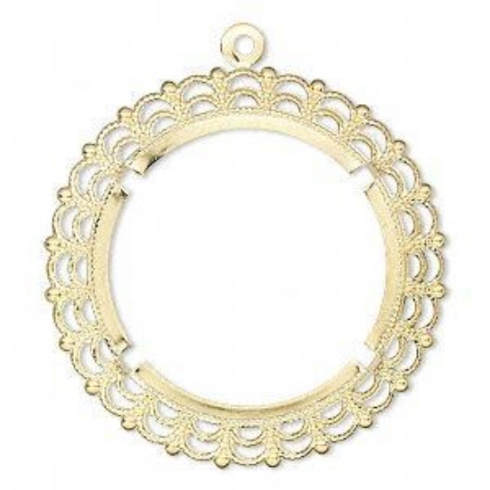Picture of Pendant Setting 38mm round Gold Plate x1