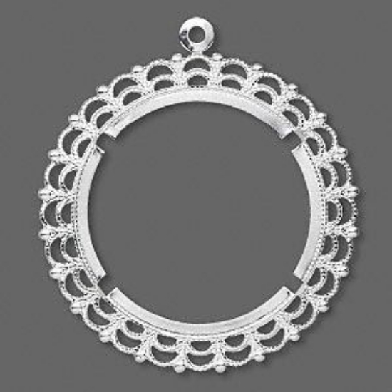 Picture of Pendant Setting 38mm round Silver Plate x1