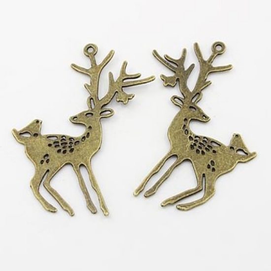 Picture of Pendant Deer 60x48x2mm Bronze x1