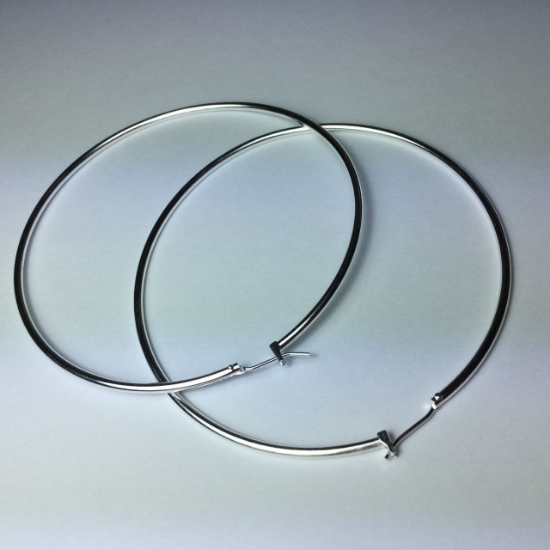 Picture of Premium Earring Hoop 80mm Silver Plate x2