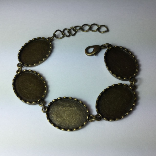 Picture of Bracelet Settings Oval 25x18mm (5) Antiqued Bronze x1