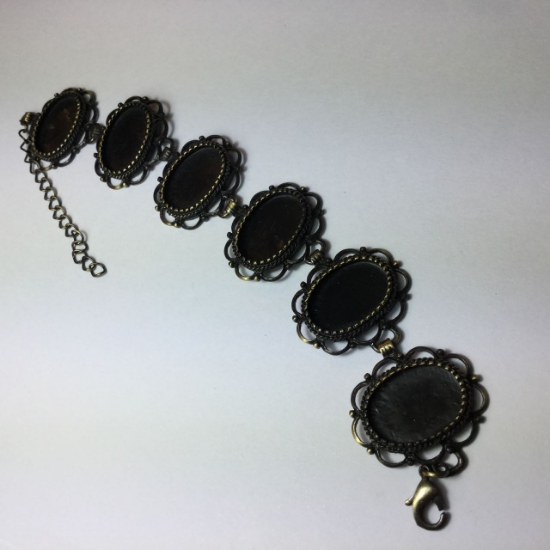Picture of Bracelet Settings Oval 18x13mm (6) Antiqued Bronze x1