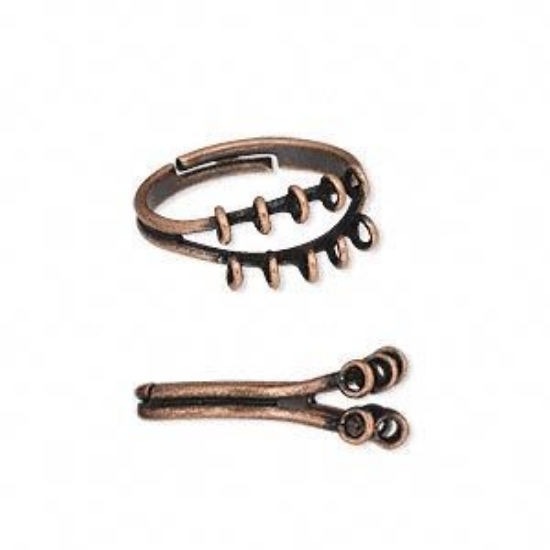 Picture of Ring adjustable 10 loops Antique Copper x1