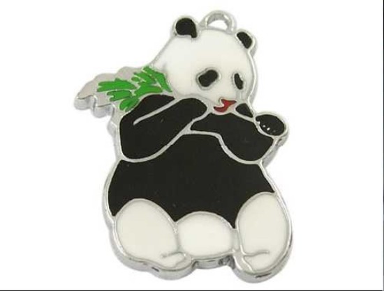 Bild von Charm Enamel Panda 30x21mm x10