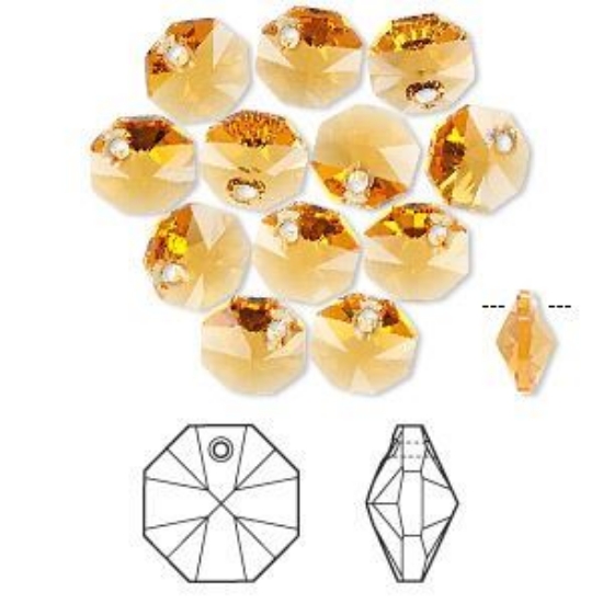 Picture of Swarovski 6401 Octagon 8mm Topaz x5