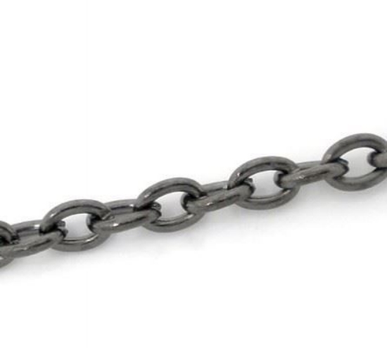 Picture of Chain Jasseron 3x2mm Gunmetal x10m