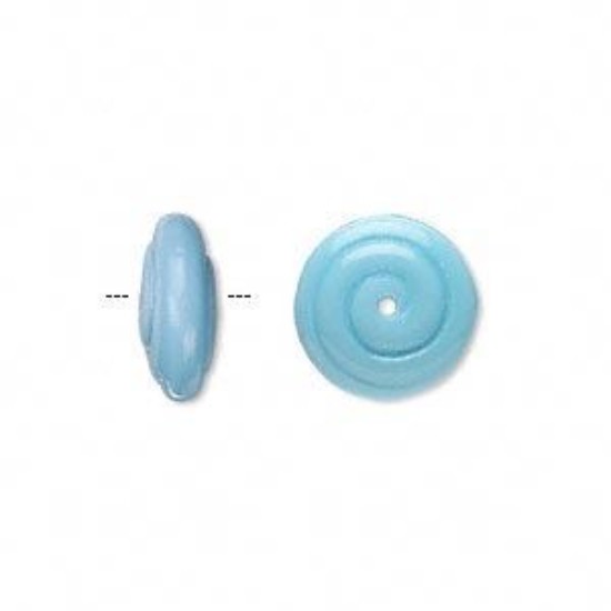 Image de Spiral Bead 13x5mm Opaque Turquoise x10