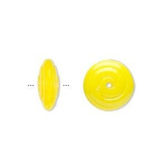 Afbeeldingen van Spiral bead 13x5mm Opaque Yellow x10