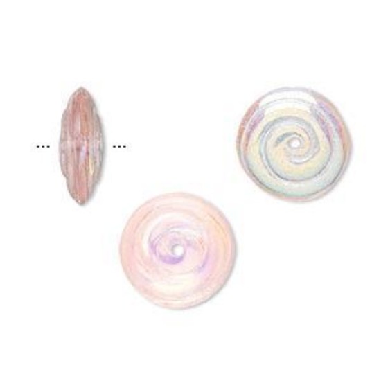 Изображение Spiral bead 13.5x5.5mm Light Rose AB x10